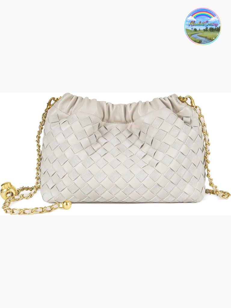 Woven Leather Crossbody Bag, Trendy Dumpling Clutch Hobo Bag